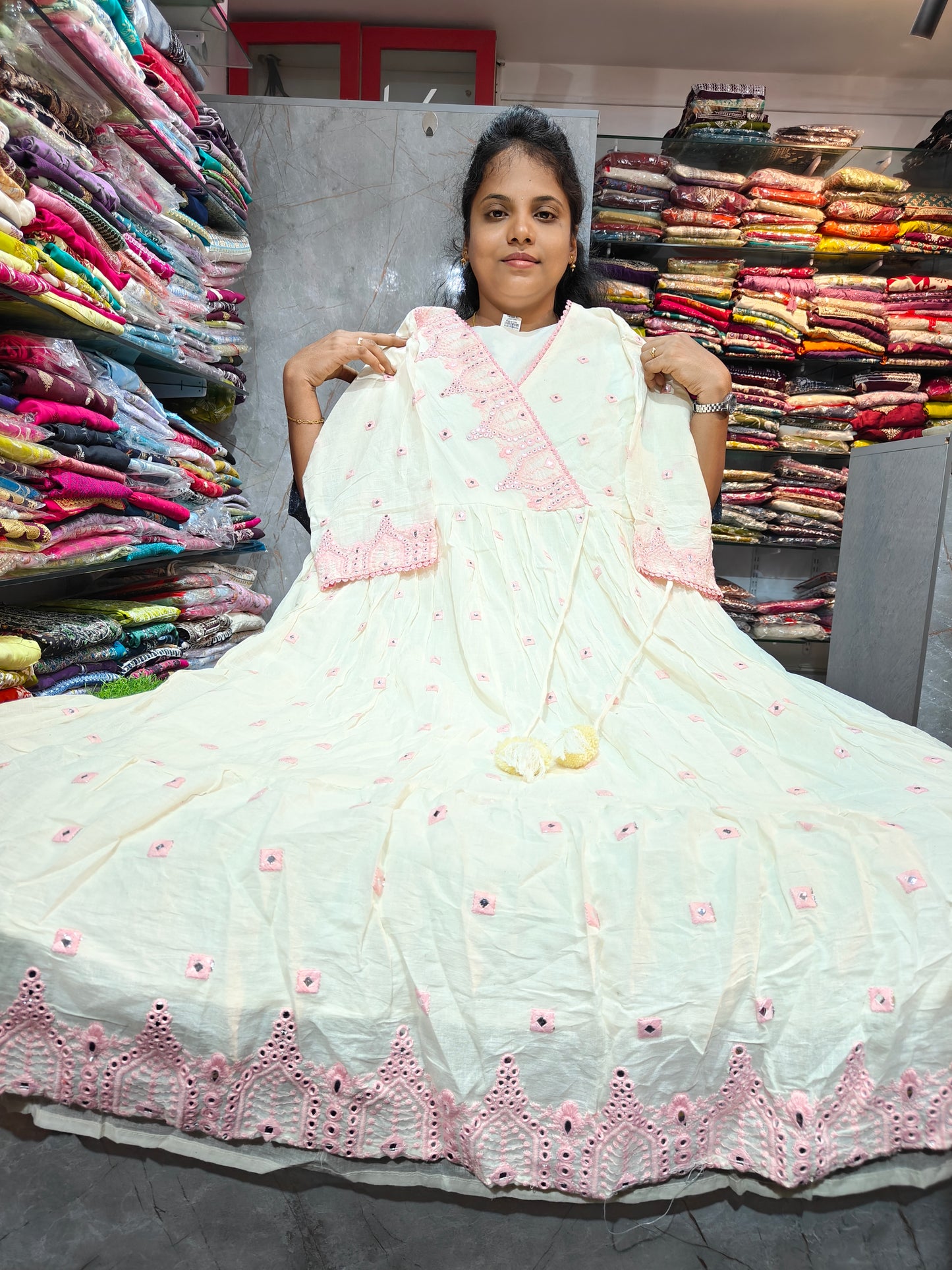 Plus Size Mal Mal Cotton Anarkali Kurti 3XL to 6XL | PSUK123 | Just ₹750 ✨