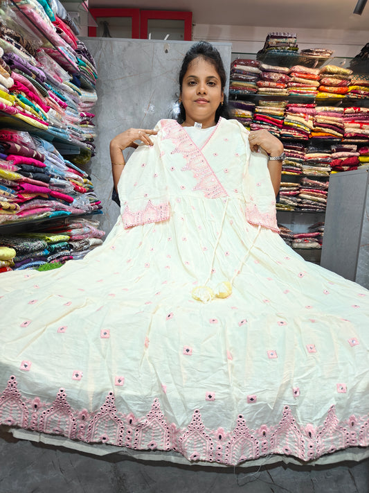 Plus Size Mal Mal Cotton Anarkali Kurti 3XL to 6XL | PSUK123 | Just ₹750 ✨