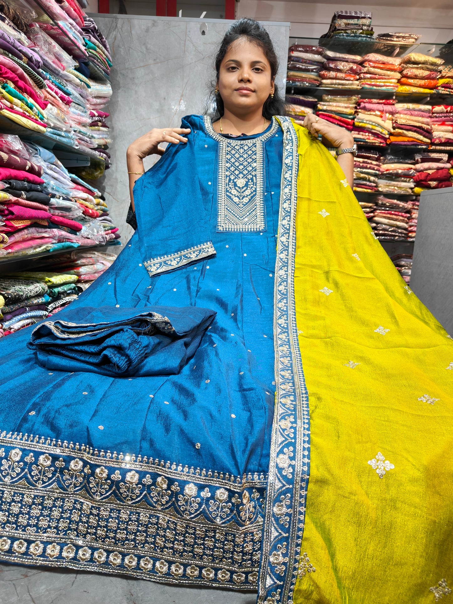 Grand Vichitra Silk Anarkali Full Set for Women 4XL to 6XL – PSFS43 at ₹1099