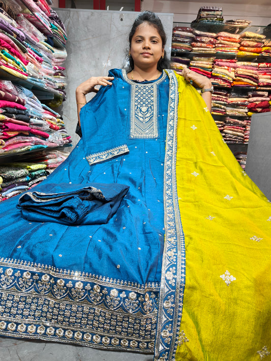Grand Vichitra Silk Anarkali Full Set for Women 4XL to 6XL – PSFS43 at ₹1099