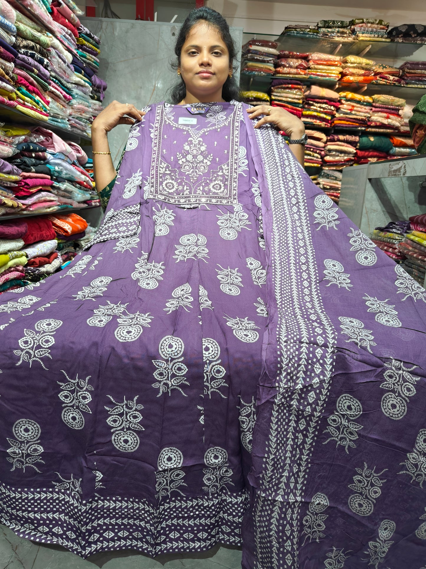 Rayon Cotton Anarkali Kurti with Dupatta | 4XL to 6XL PSTS22