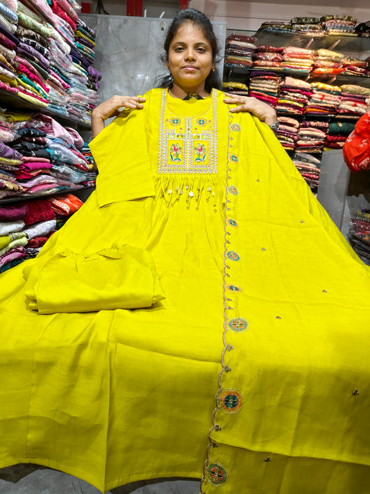 PSFS112 Roman Silk Umbrella Full Set | Plus Size 3XL to 5XL | ₹1299