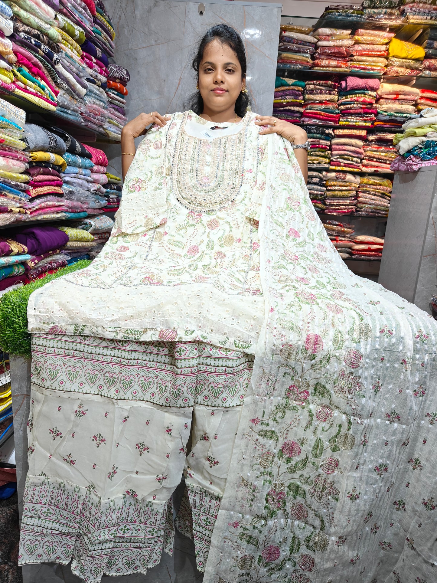 Mal Cotton Sharara Side Cut Kurti Set for Women | Full Set | Plus Size 3XL, 4XL, 5XL | PSCS132 | Just ₹1099