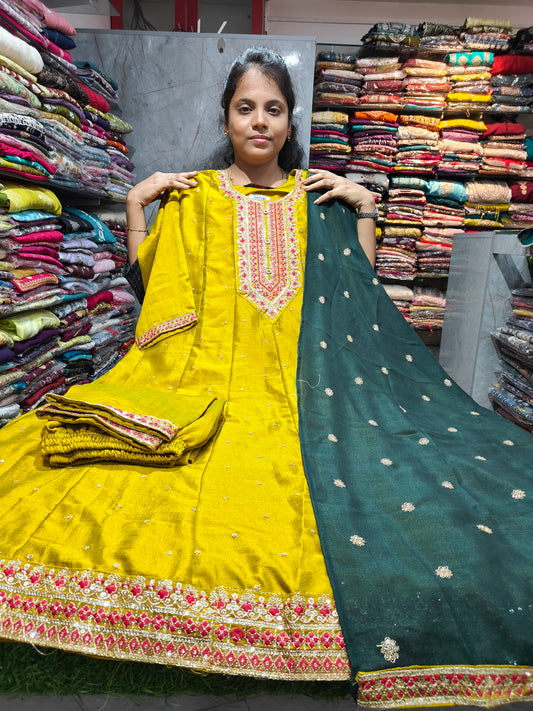 Grand Vichitra Silk Anarkali Full Set for Women 4XL to 6XL – PSFS115 at ₹999