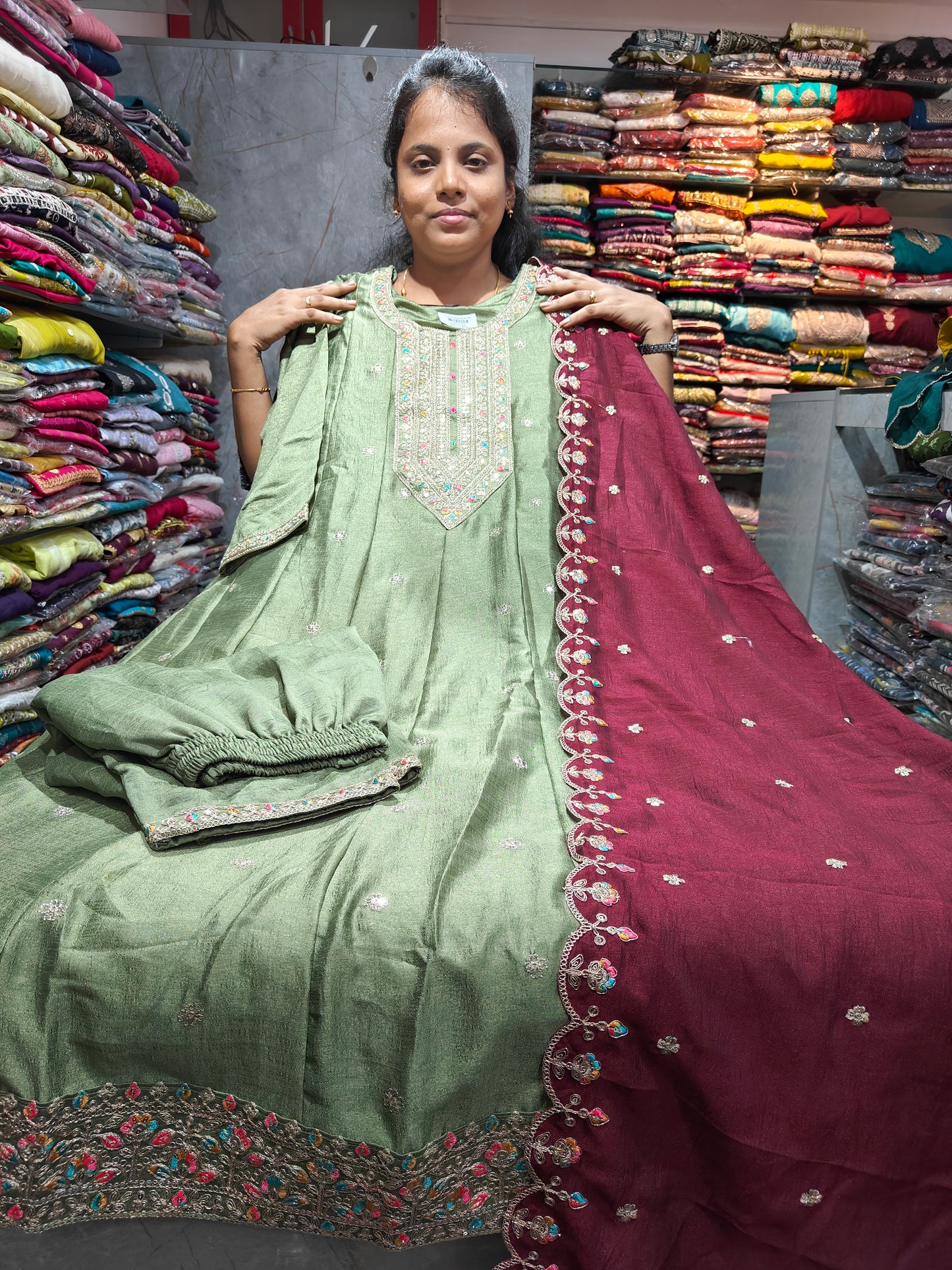 Grand Vichitra Silk Anarkali Full Set for Women 4XL to 6XL – PSFS113 at ₹999