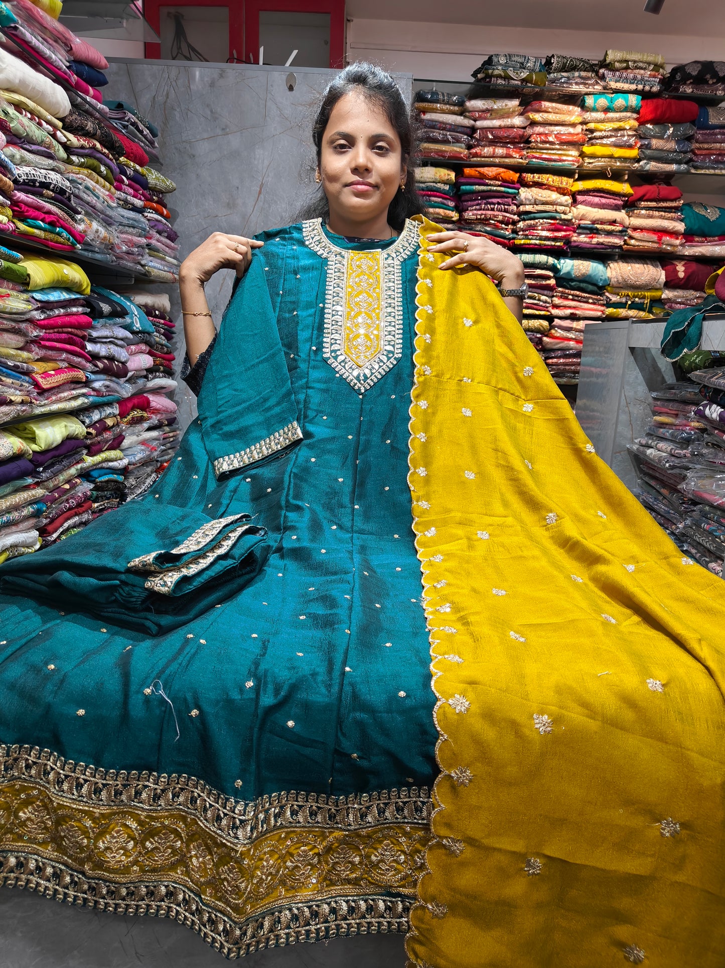 Grand Vichitra Silk Anarkali Full Set for Women 3XL to 5XL – PSFS116 at ₹1099