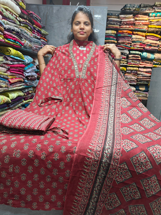 Premium Cotton Umbrella Salwar Set for Women | Plus Size 2XL to 5XL | PSCS96