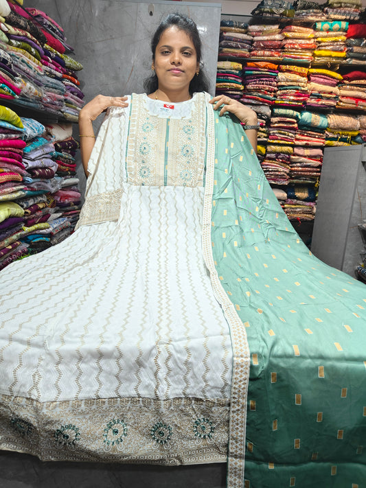 Rayon Cotton Anarkali Kurti with Dupatta | 4XL to 6XL PSTS100