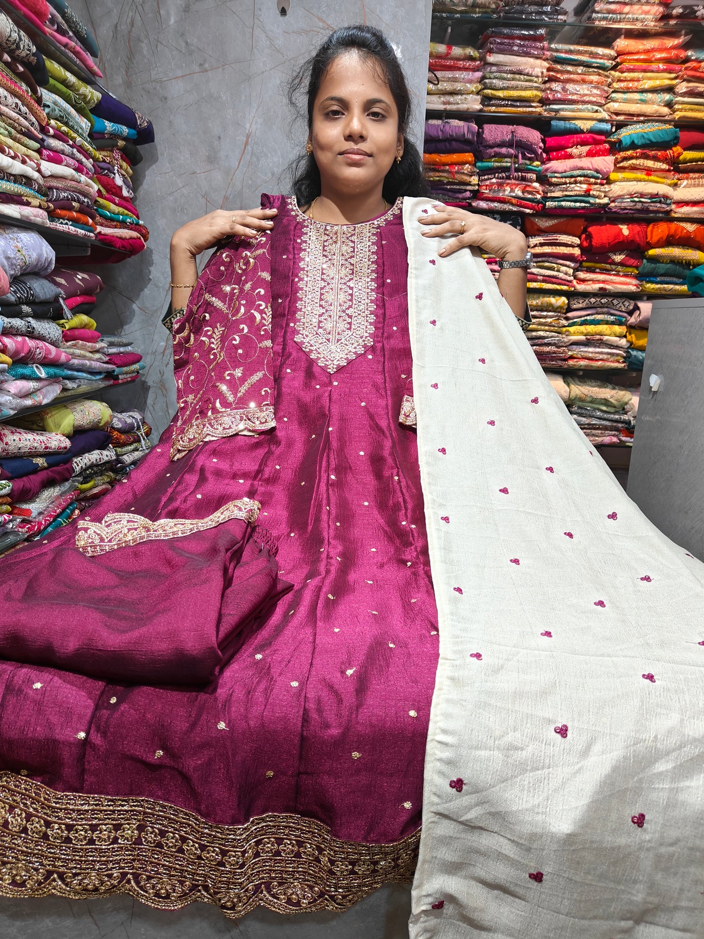 Grand Vichitra Silk Anarkali Full Set for Women 3XL to 5XL – PSFS117 at ₹1099