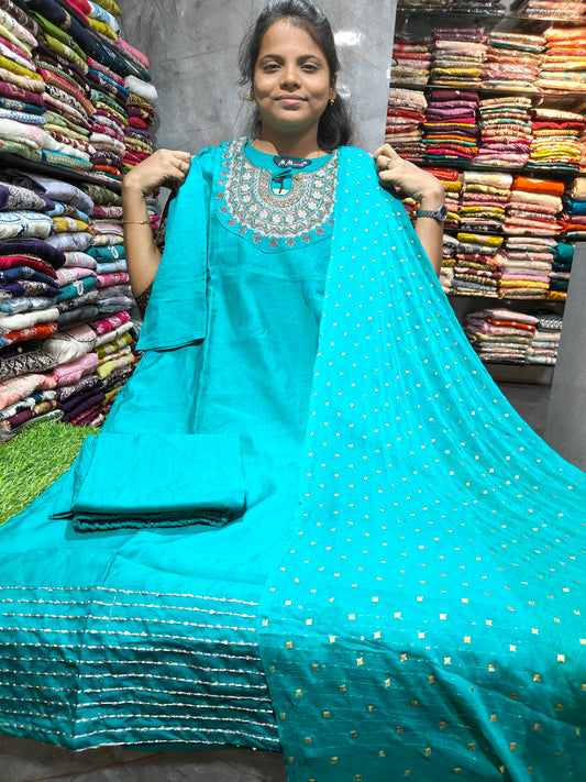 Premium Vatican Silk 3 Piece Salwar Set | Grand Party Wear Set | M to XXL Just 699/