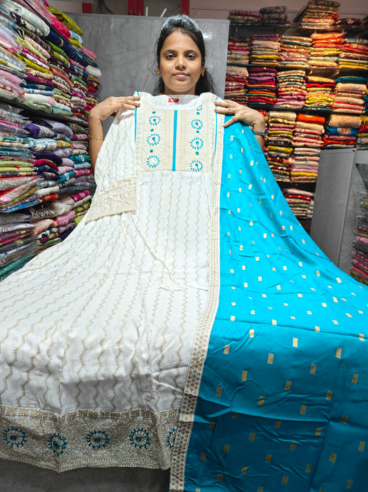 Rayon Cotton Anarkali Kurti with Dupatta | 4XL to 6XL PSTS100