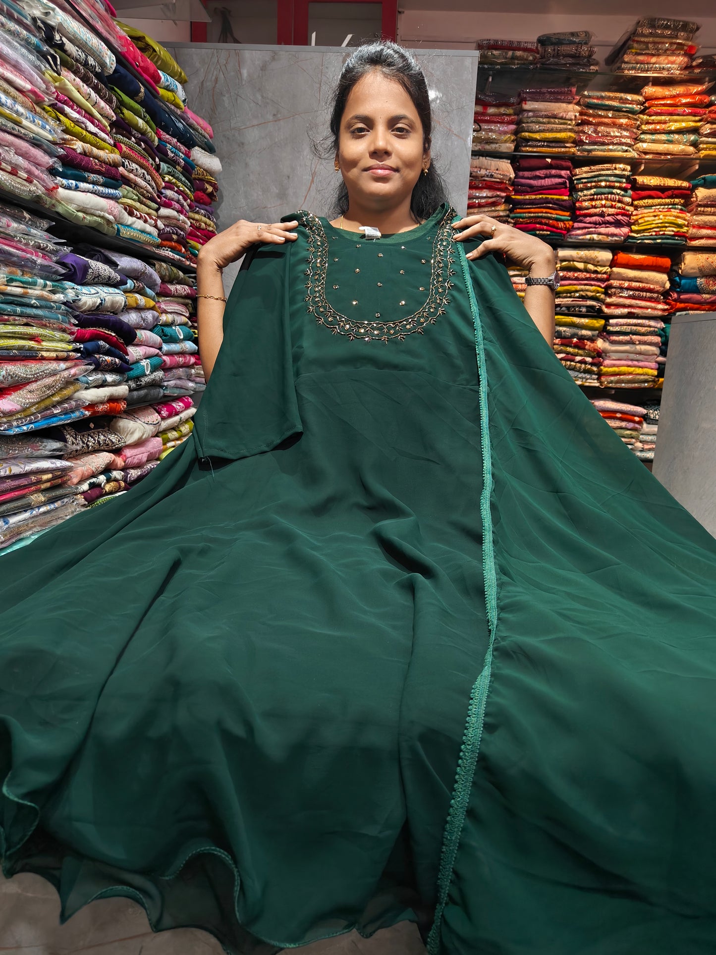 Premium Georgette Plus Size Salwar Set for Women | 3XL to 5XL | Party Wear Kurti Pant Dupatta Set | PSTS101 | ₹750