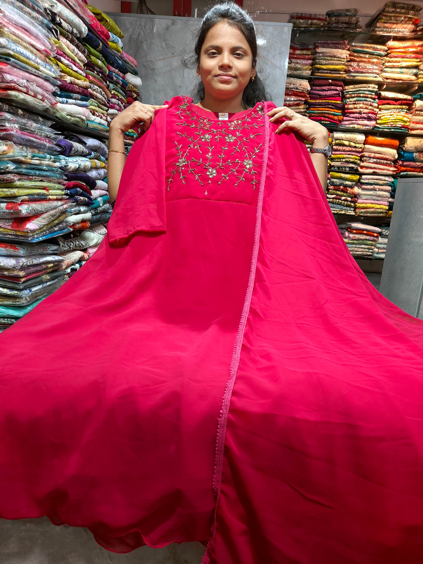 Premium Georgette Plus Size Salwar Set for Women | 3XL to 5XL | Party Wear Kurti Pant Dupatta Set | PSTS101 | ₹750