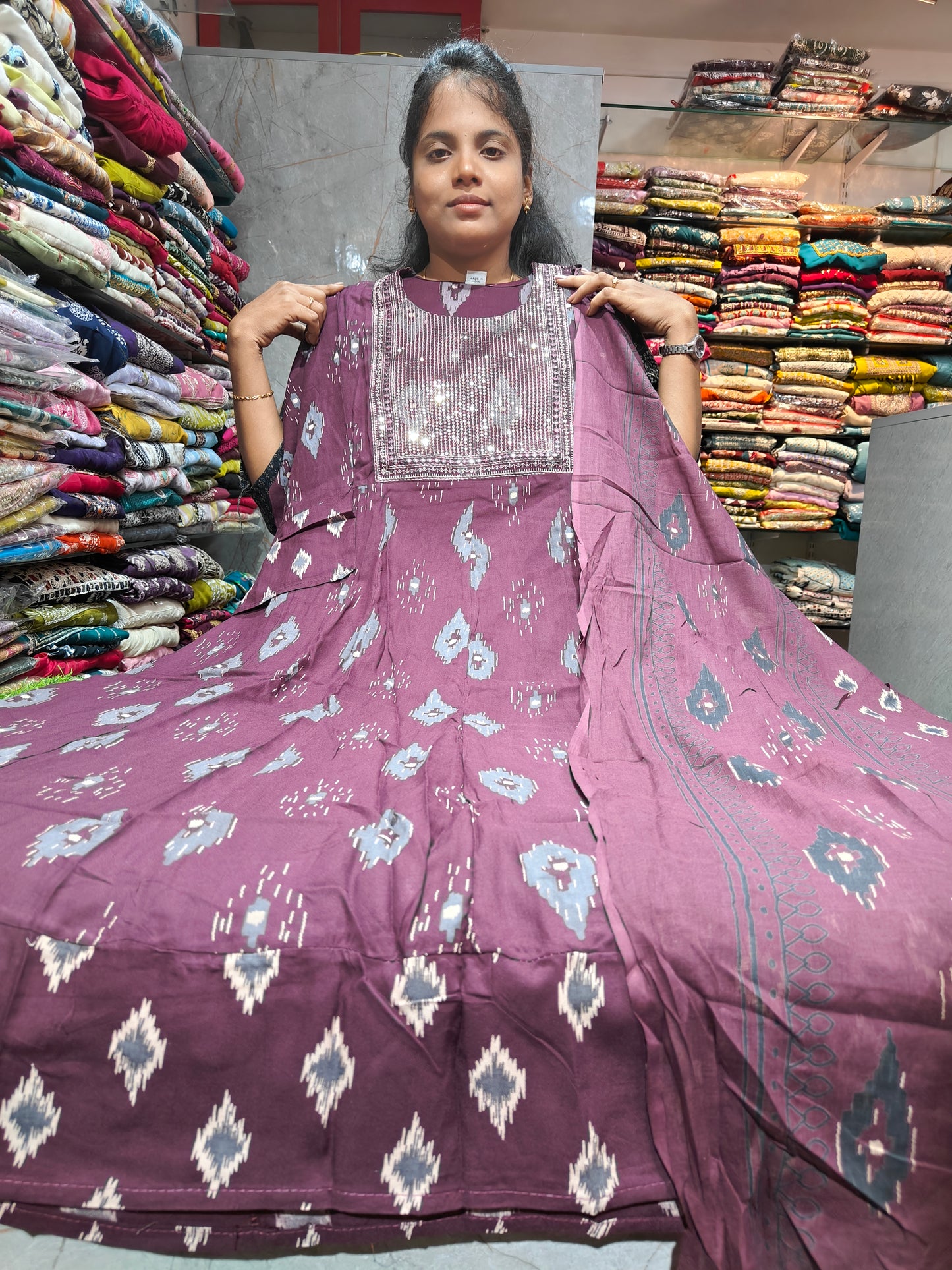 Rayon Cotton Anarkali Kurti with Dupatta | 4XL to 6XL PSTS22