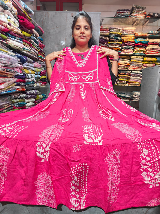 Plus Size Rayon Cotton Anarkali Kurti for Women 3XL to 6XL – PSUK136 at ₹599
