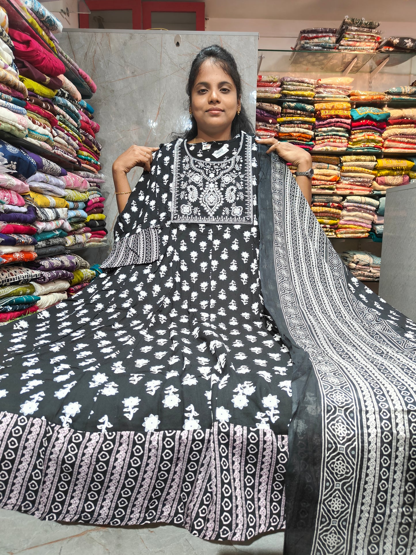 Rayon Cotton Anarkali Kurti with Dupatta | 4XL to 6XL PSTS22