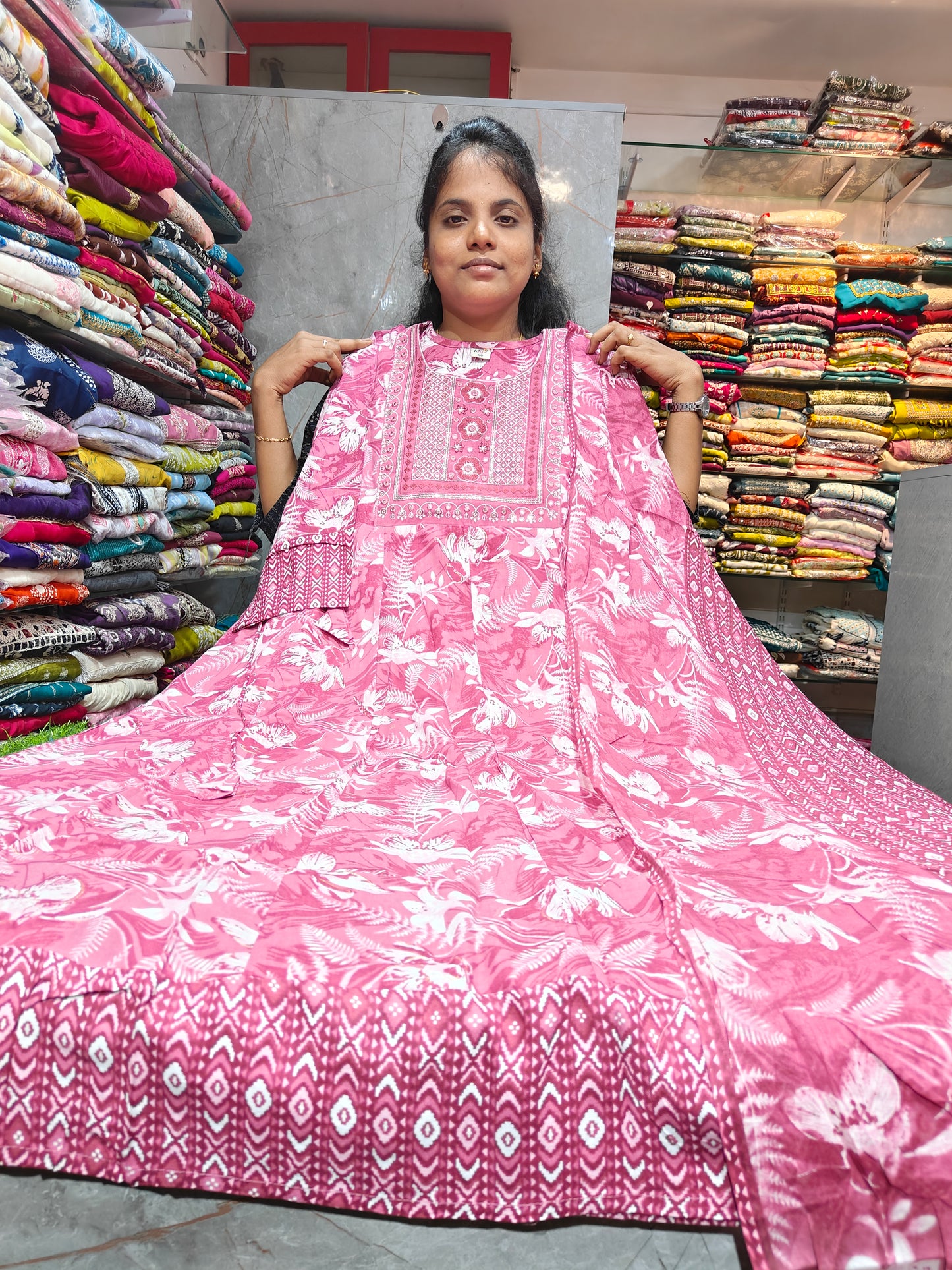 Rayon Cotton Anarkali Kurti with Dupatta | 4XL to 6XL PSTS22