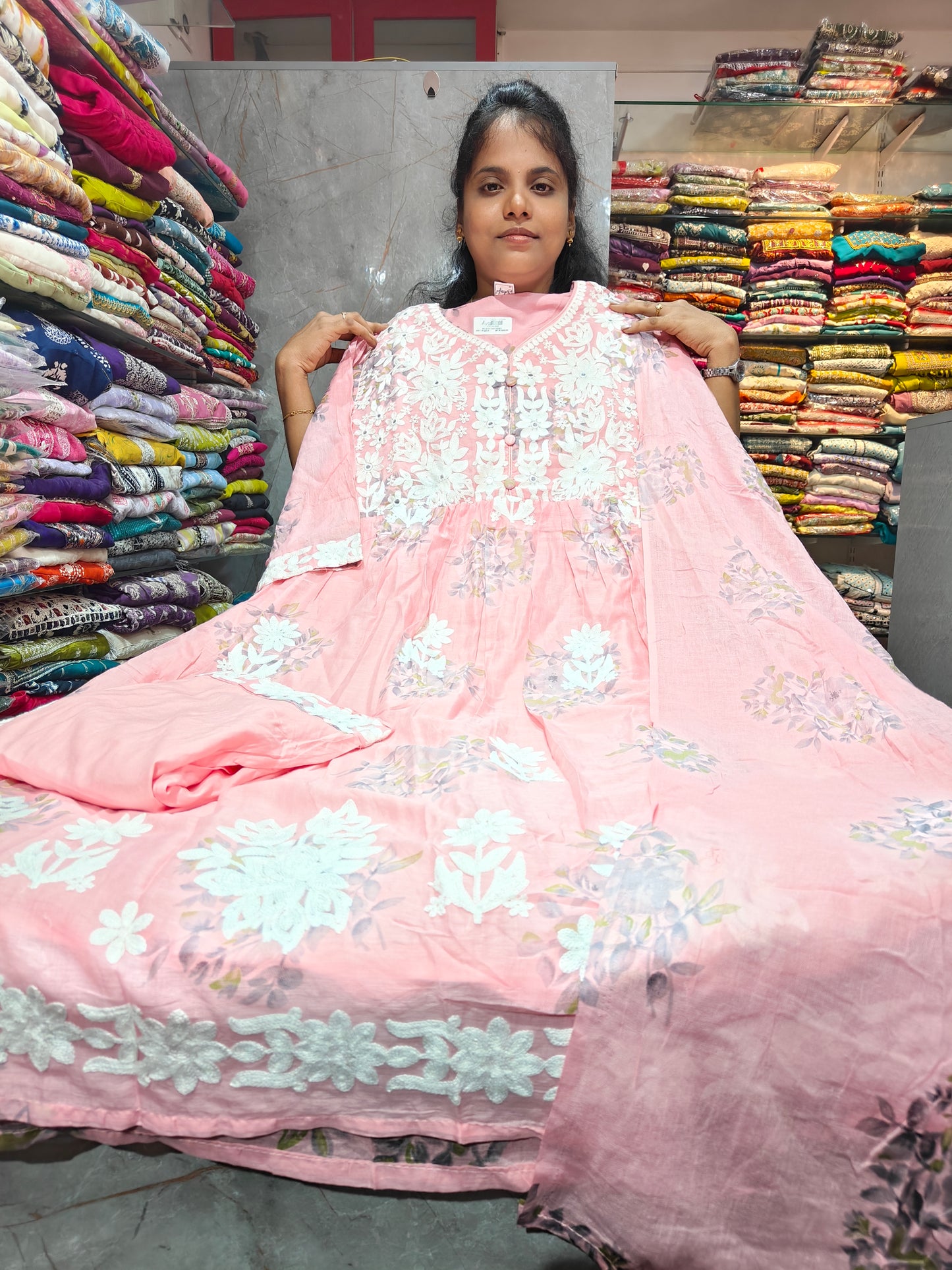 Plus Size Mal Cotton Anarkali Full Set with Lining for Women | 3XL to 6XL | Just ₹1099 PSCS140