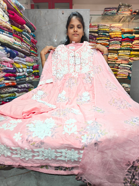 Plus Size Mal Cotton Anarkali Full Set with Lining for Women | 3XL to 6XL | Just ₹1099 PSCS140