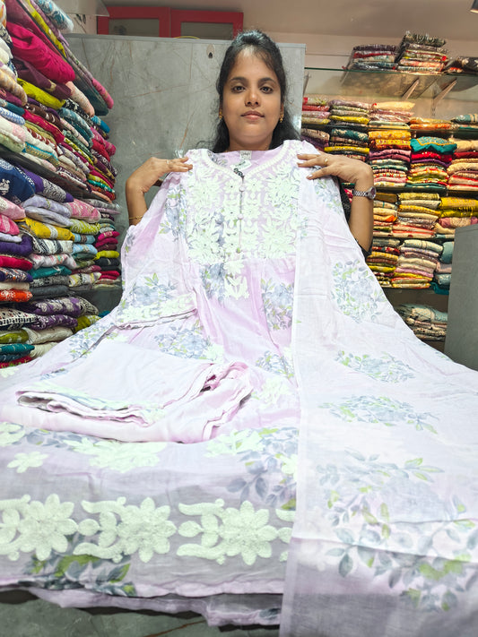Plus Size Mal Cotton Anarkali Full Set with Lining for Women | 3XL to 6XL | Just ₹1099 | PSCS140
