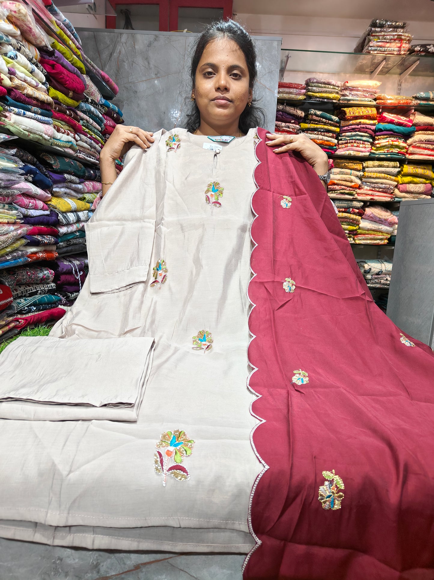 Plus Size Roman Silk Side Open Salwar Set with Lining | 3XL to 5XL | PSFS132 | Party Wear | ₹999