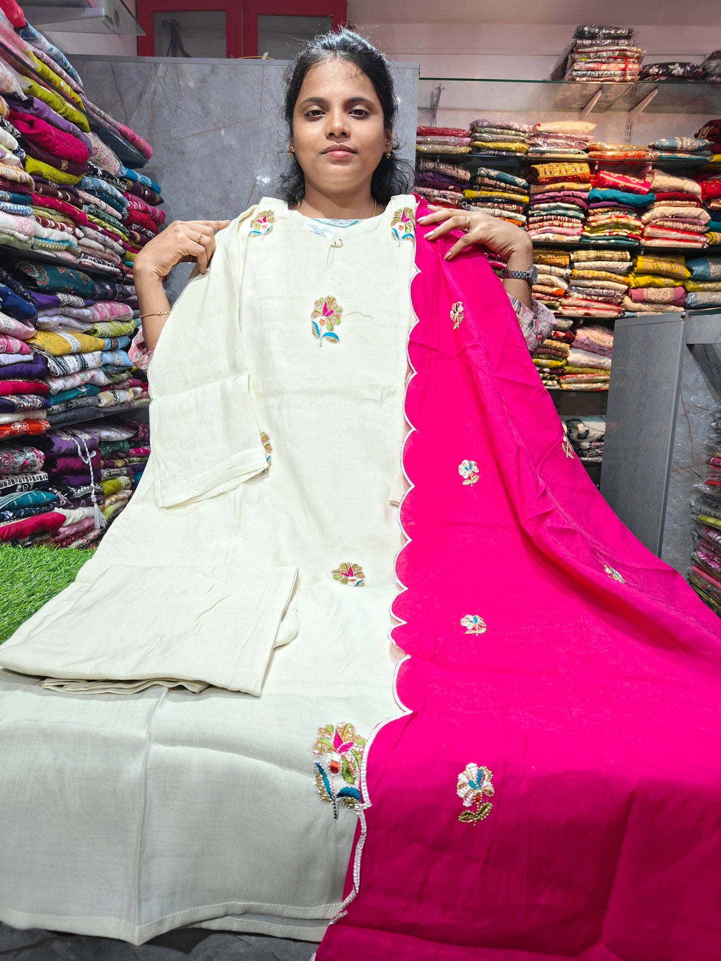Plus Size Roman Silk Side Open Salwar Set with Lining | 3XL to 5XL | PSFS132 | Party Wear | ₹999