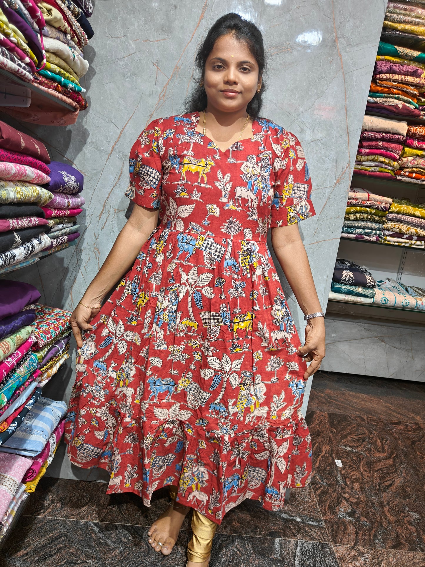 Kalamkari Maxi Collection with Pocket – Just ₹499