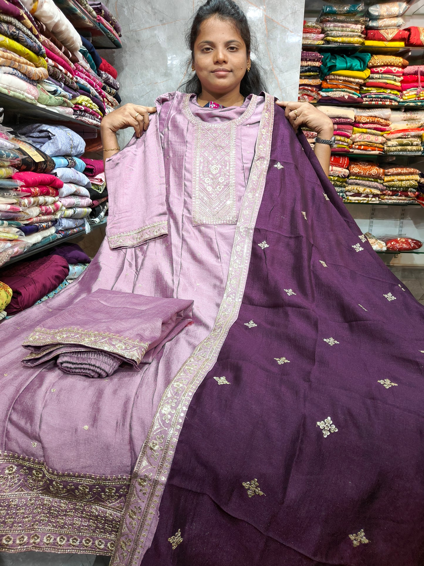 Grand Vichitra Silk Anarkali Full Set for Women 4XL to 6XL – PSFS43 at ₹1099