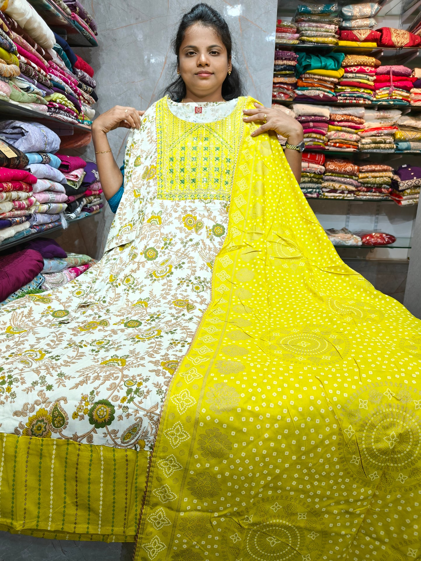 Rayon Cotton Anarkali Kurti with Dupatta | 4XL to 6XL PSTS86