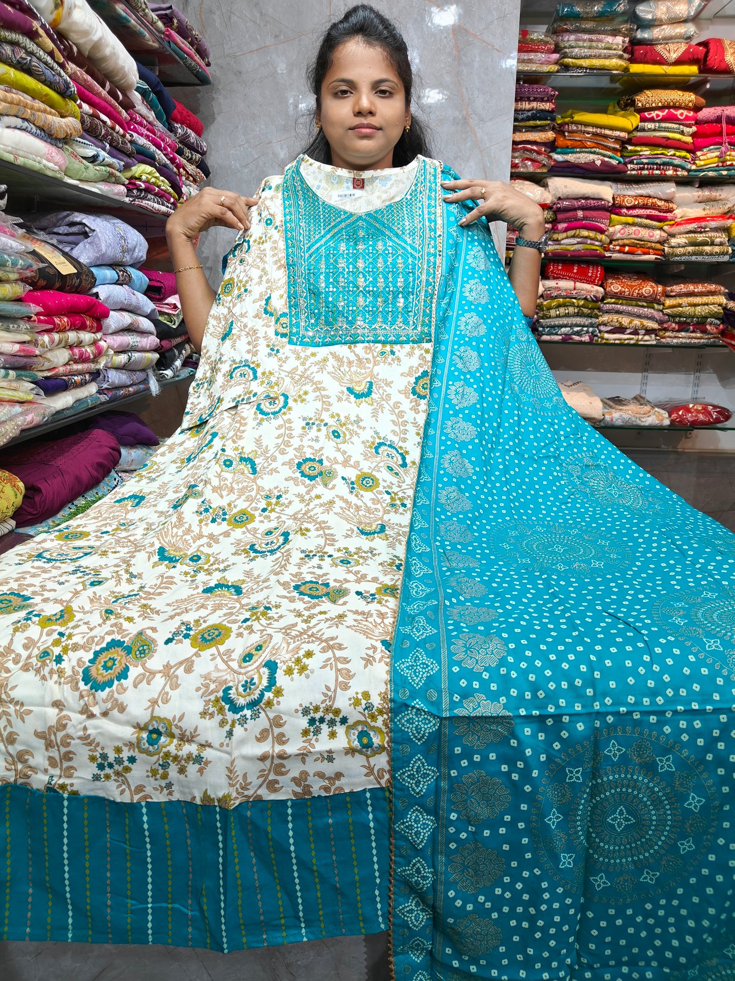Rayon Cotton Anarkali Kurti with Dupatta | 4XL to 6XL PSTS86