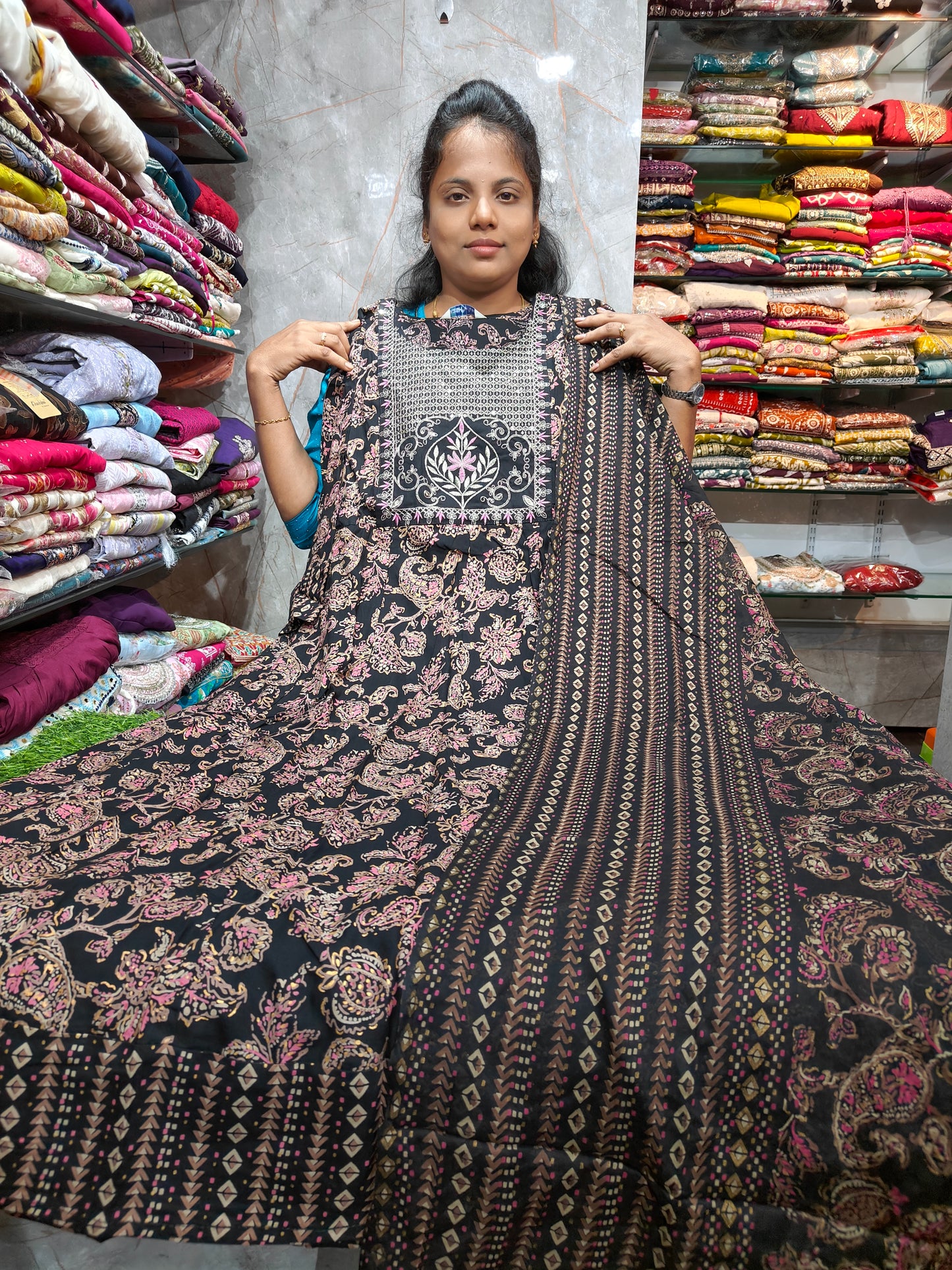 Rayon Cotton Anarkali Kurti with Dupatta | 4XL to 6XL PSTS101