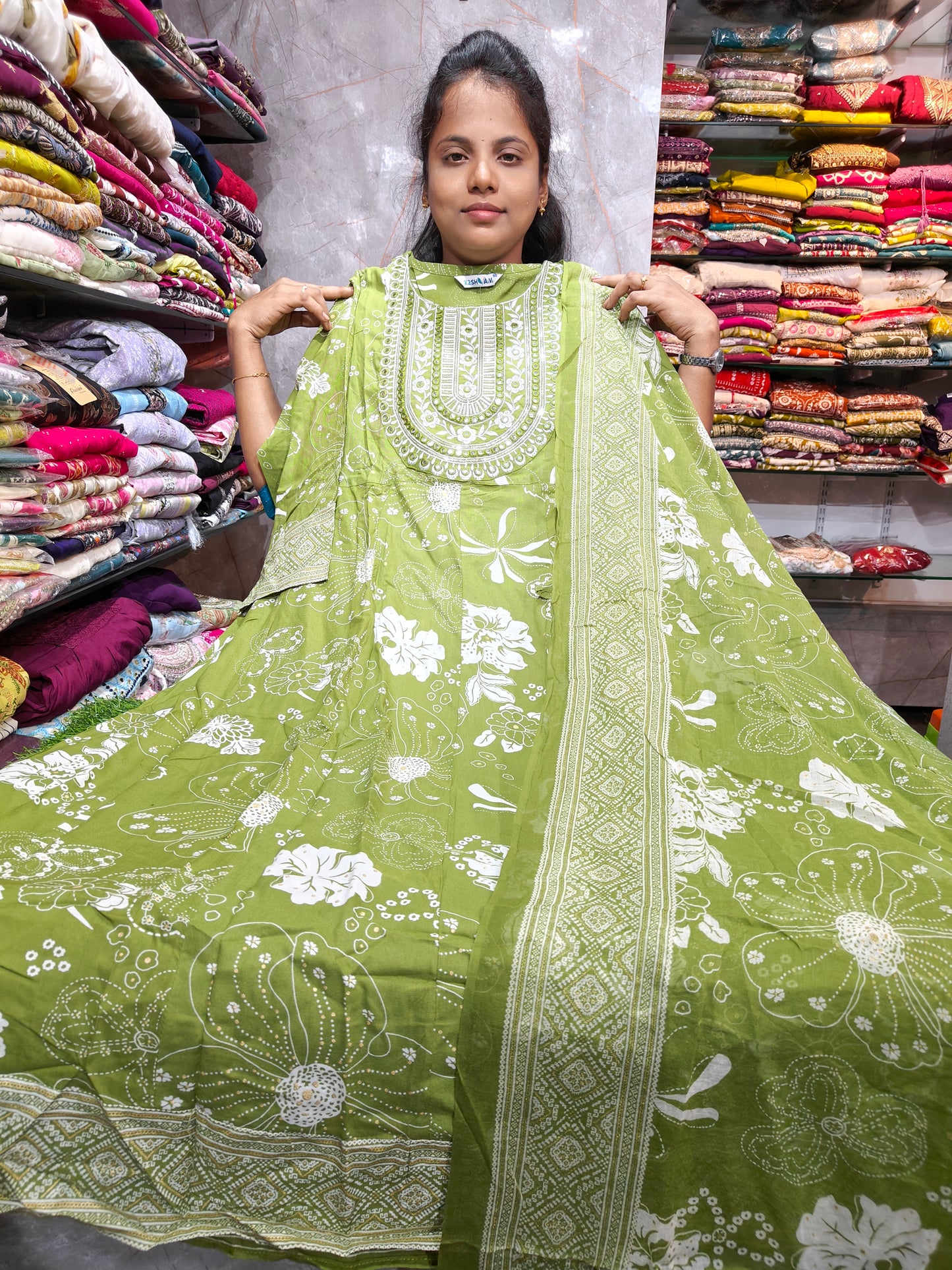 Rayon Cotton Anarkali Kurti with Dupatta | 4XL to 6XL PSTS94