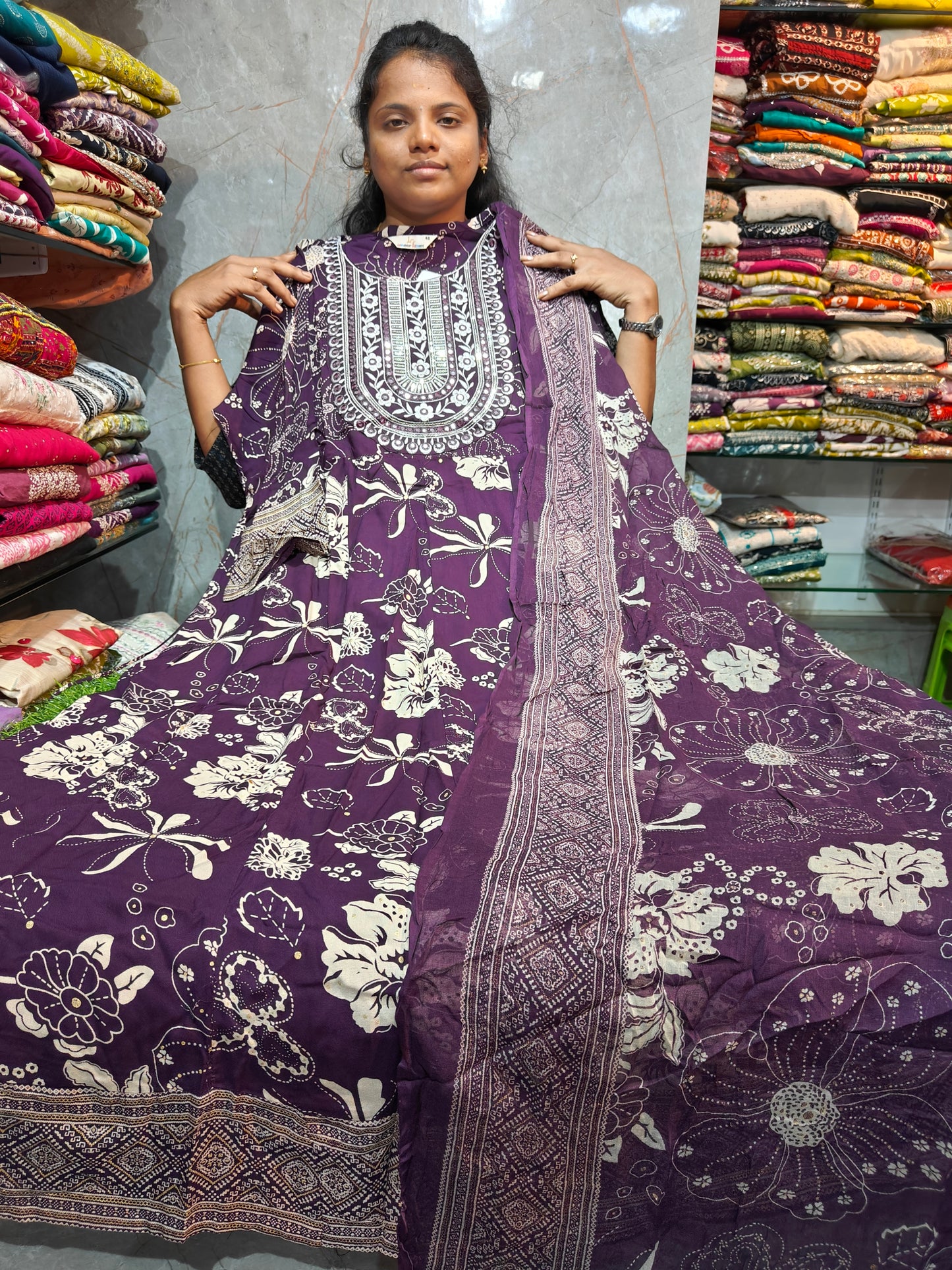 Rayon Cotton Anarkali Kurti with Dupatta | 4XL to 6XL PSTS94