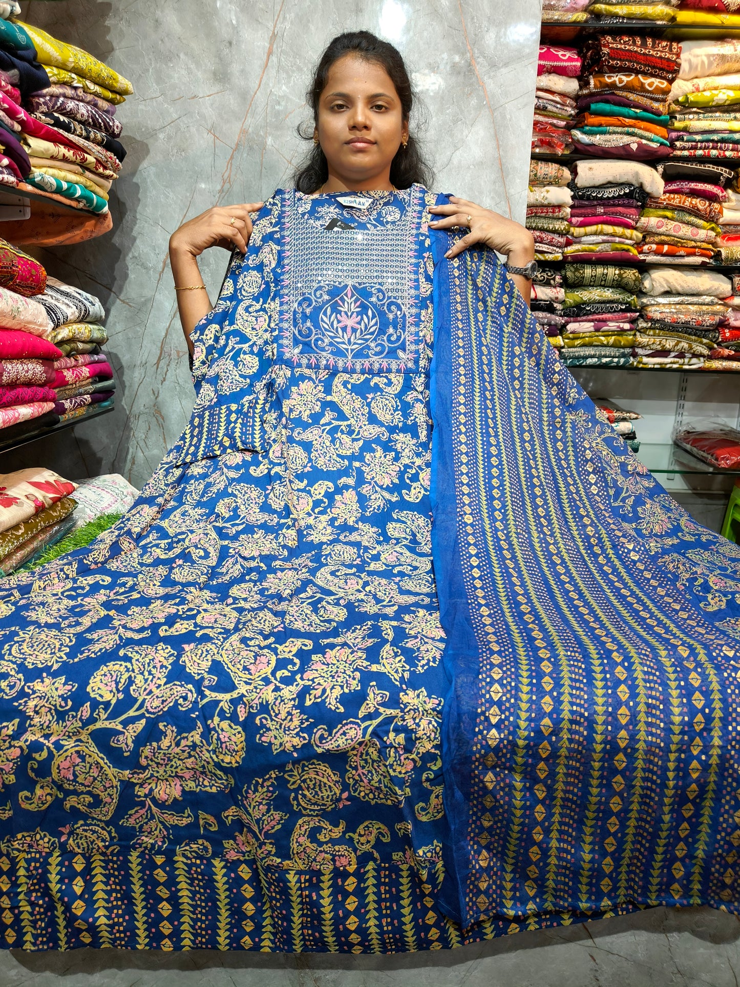 Rayon Cotton Anarkali Kurti with Dupatta | 4XL to 6XL PSTS101