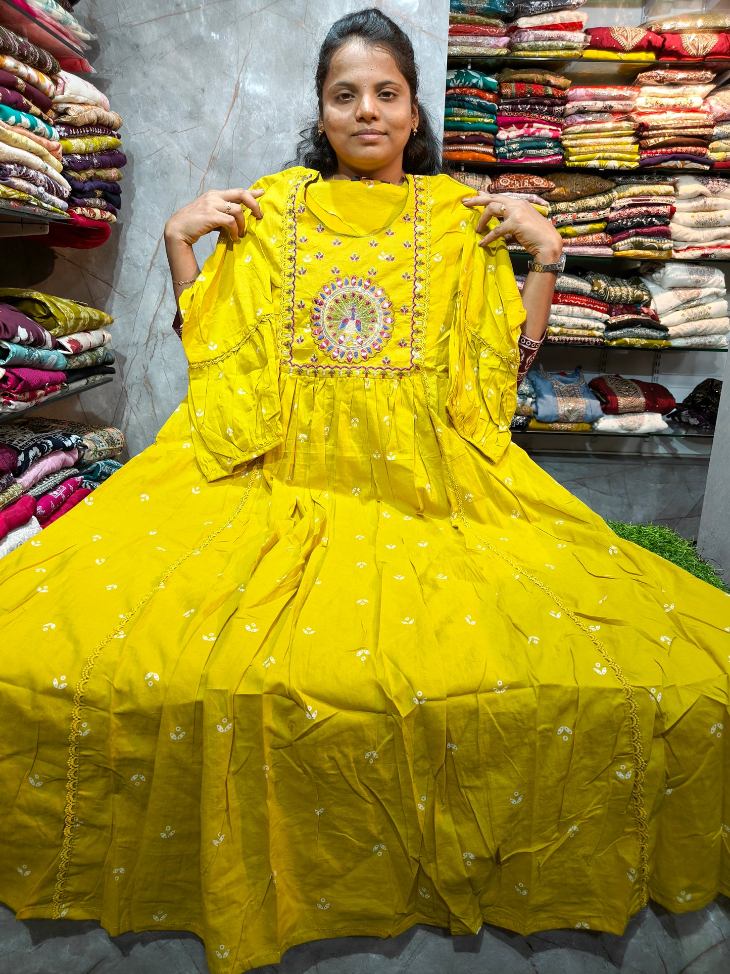 Beautiful Peacock Work Anarkali Kurti | Elegant Ethnic Wear | Just ₹650 | PSUK142