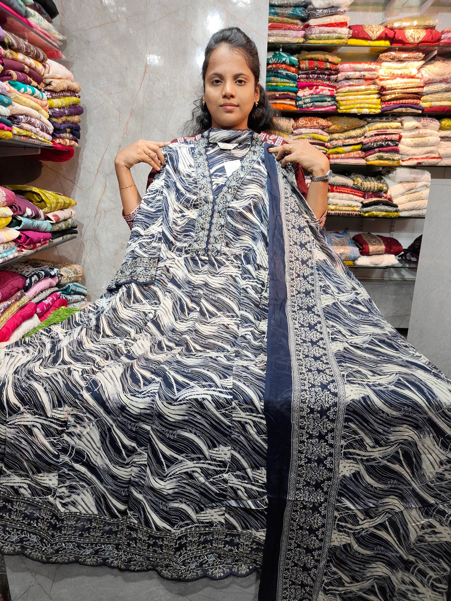 Rayon Cotton Anarkali Kurti with Dupatta | 4XL to 6XL PSTS104
