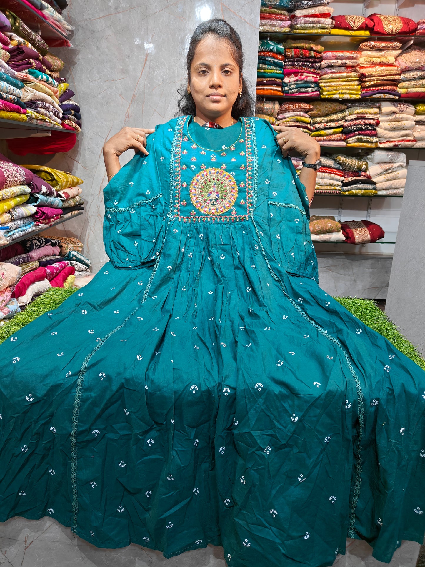 Beautiful Peacock Work Anarkali Kurti | Elegant Ethnic Wear | Just ₹650 | PSUK142