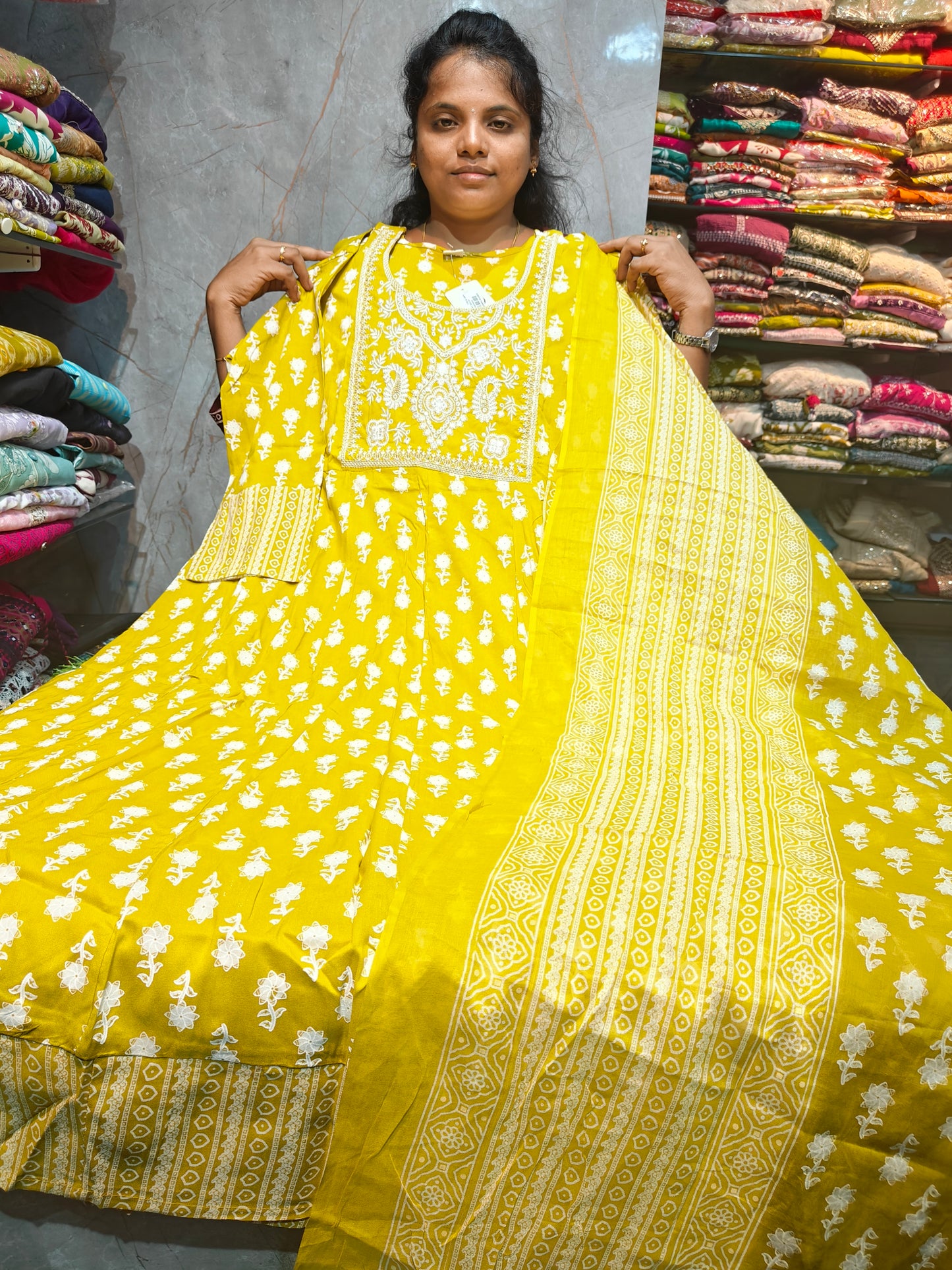 Rayon Cotton Anarkali Kurti with Dupatta | 4XL to 6XL PSTS86