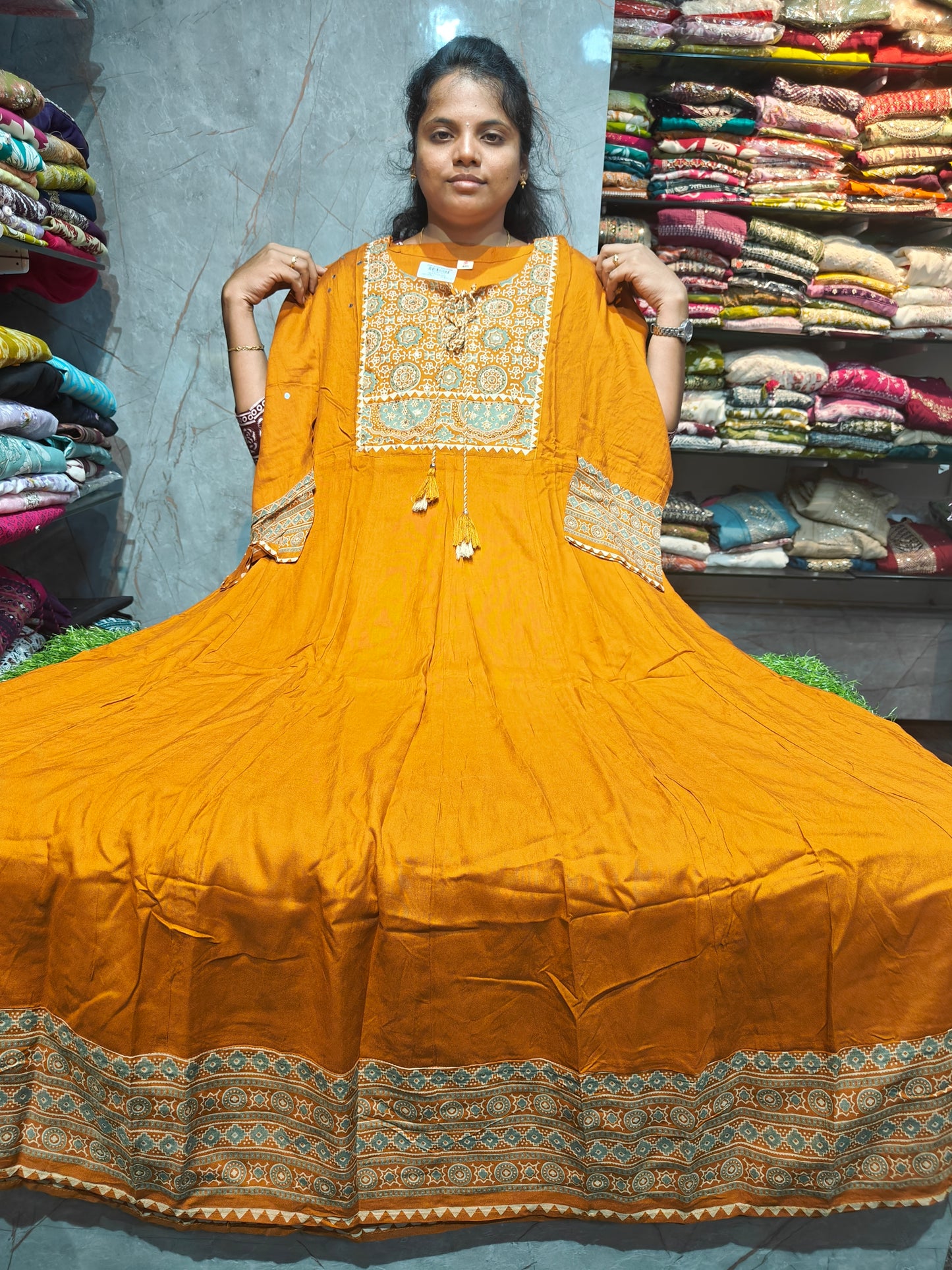 Rayon Cotton Long Anarkali Kurti for Women | Plus Size 3XL to 6XL | PSUK140 | ₹650