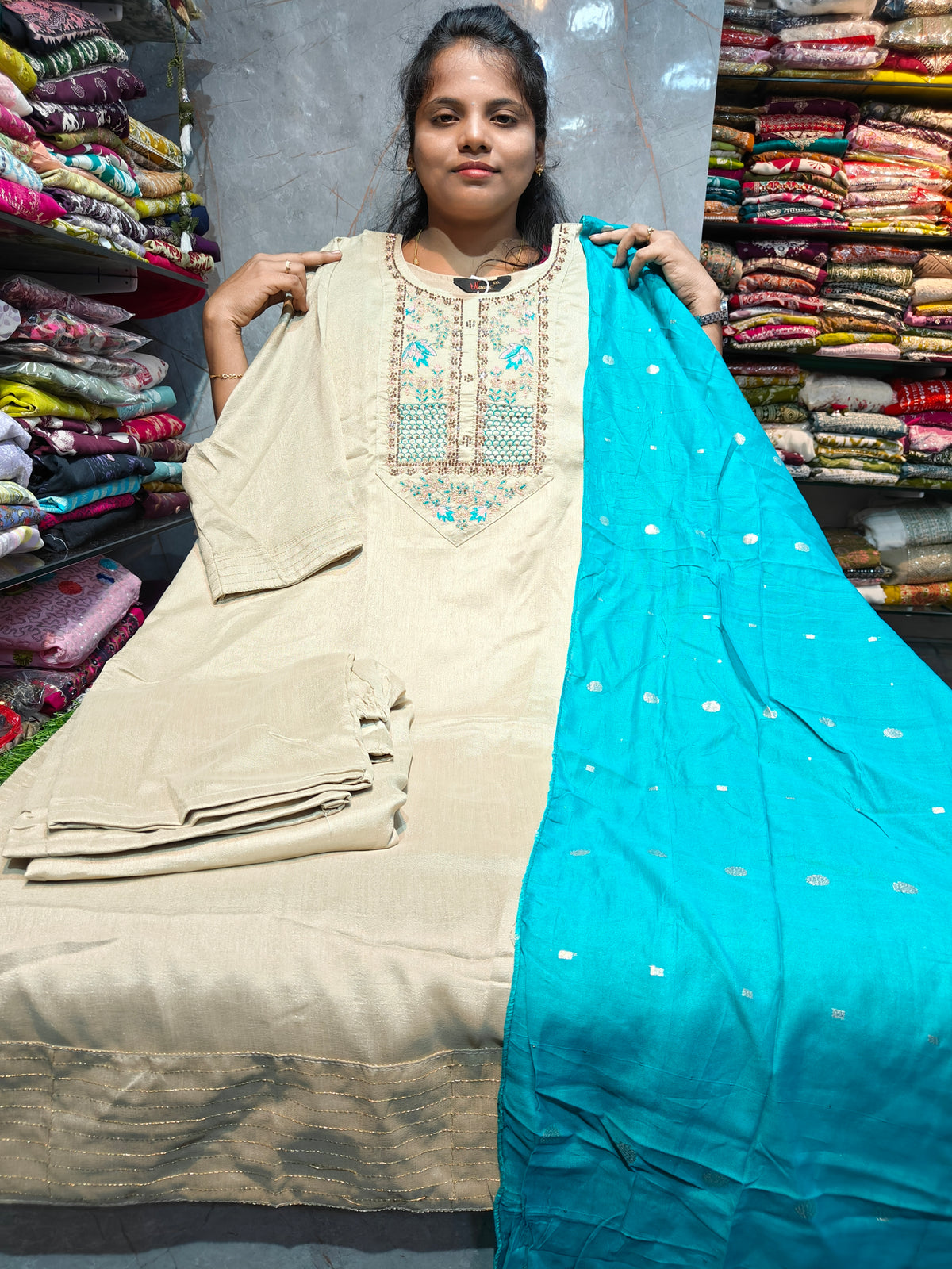 Plus Size Vichitra Silk Side Open Salwar Set with Lining | PSFS149 | ₹950 | 3XL to 5XL
