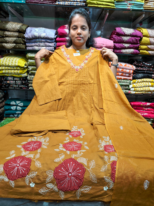 Cotton A-Line Umbrella Co-Ord Set 4XL to 6XL | Plus Size Full Set ₹999 | PSCS152