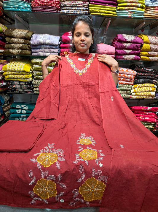 Cotton A-Line Umbrella Co-Ord Set 4XL to 6XL | Plus Size Full Set ₹999 | PSCS152