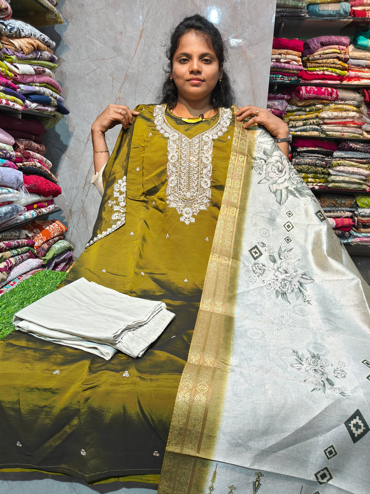 Plus Size Roman Silk Side Open Salwar Set | PSFS161 | ₹950 | 3XL to 5XL