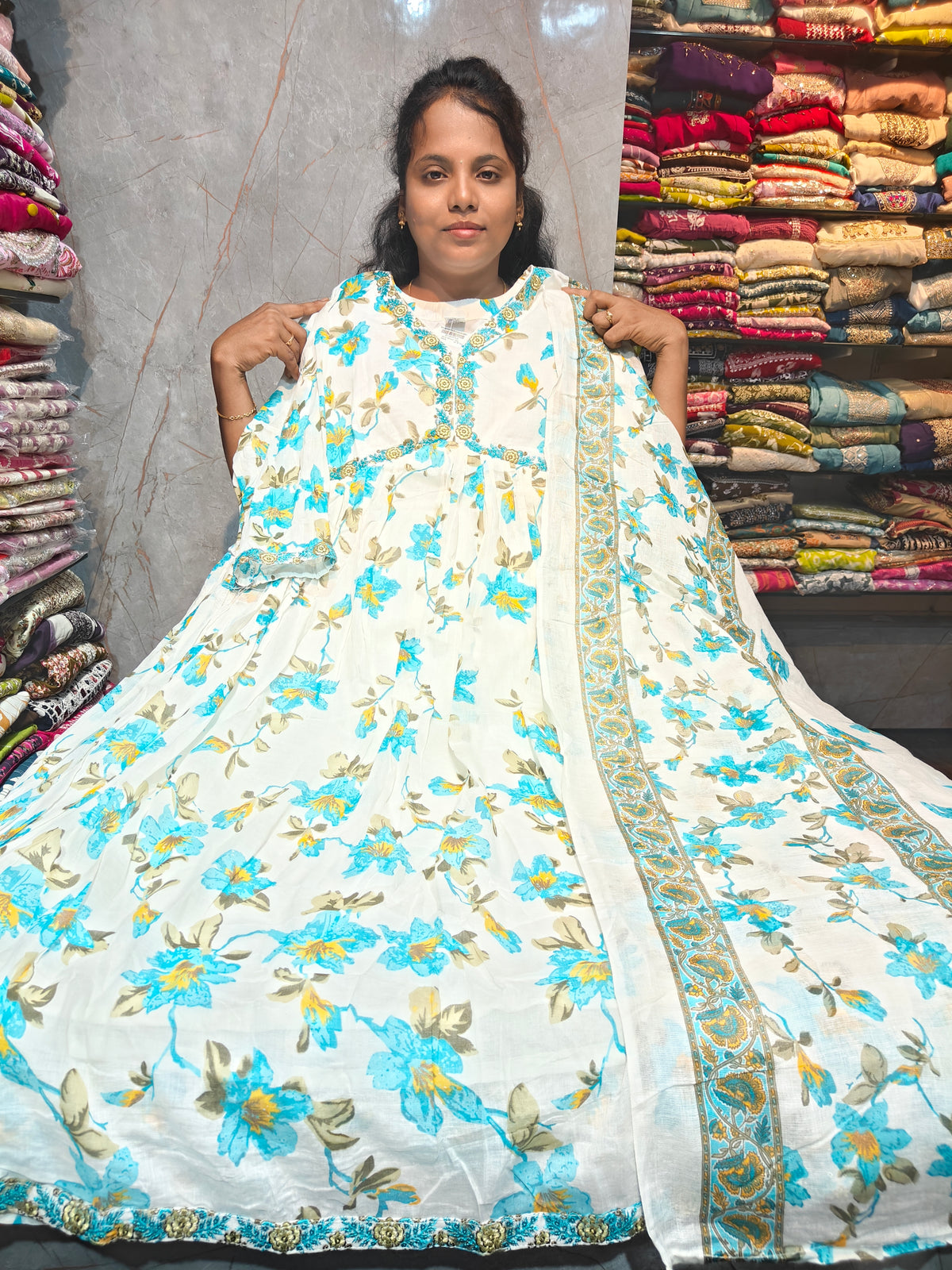Cotton Anarkali Kurti with Dupatta | 4XL to 7XL PSTS109