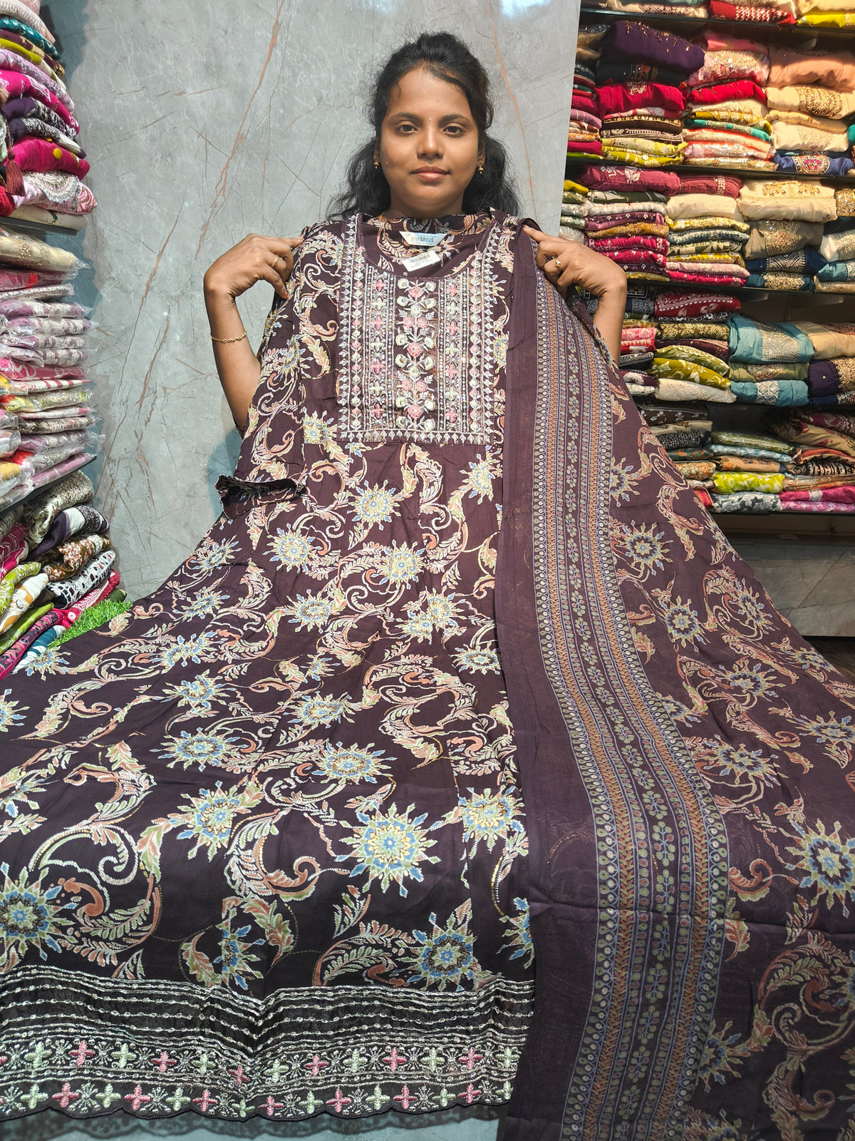 Rayon Cotton Anarkali Kurti with Dupatta | 4XL to 6XL PSTS111