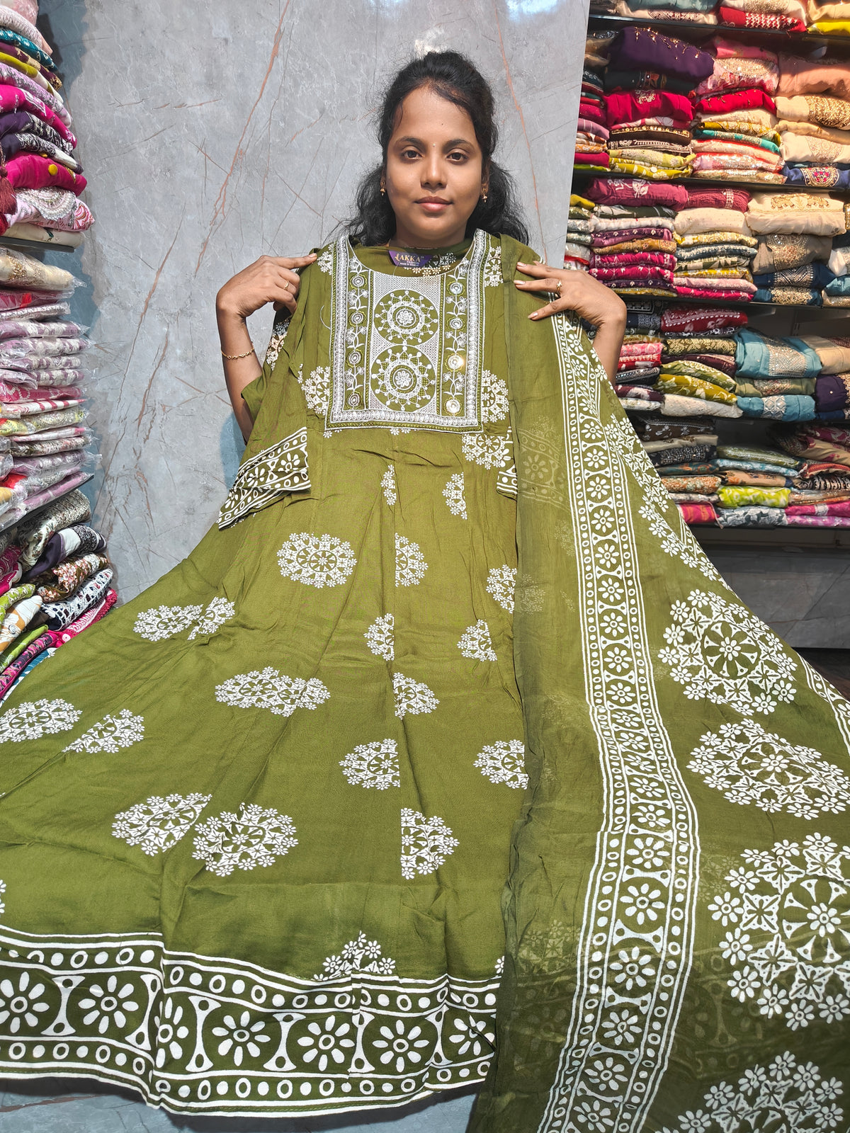 Rayon Cotton Anarkali Kurti with Dupatta | 4XL to 6XL PSTS110