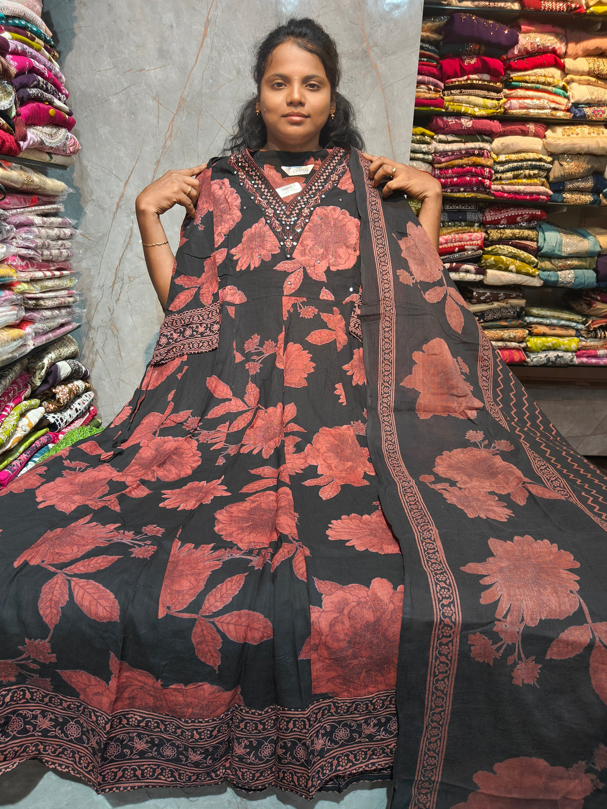 Rayon Cotton Anarkali Kurti with Dupatta | 4XL to 6XL PSTS22