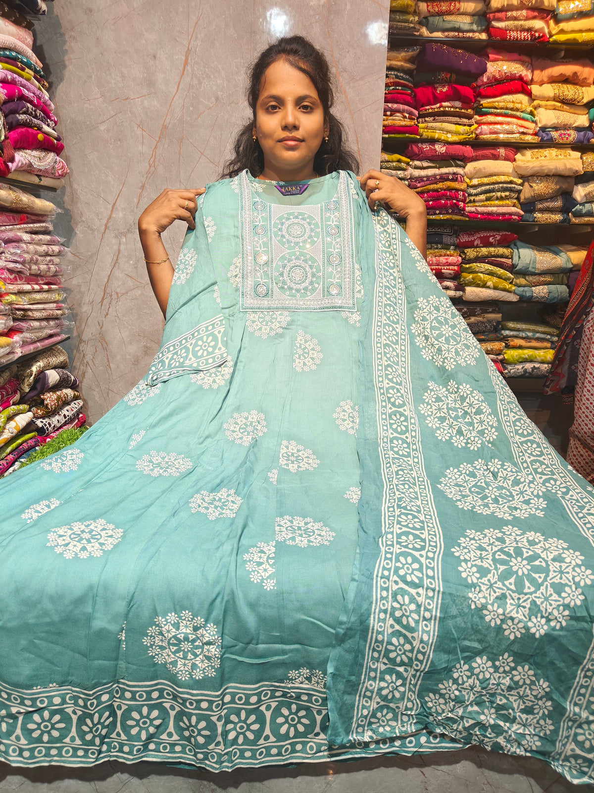 Rayon Cotton Anarkali Kurti with Dupatta | 4XL to 6XL PSTS110