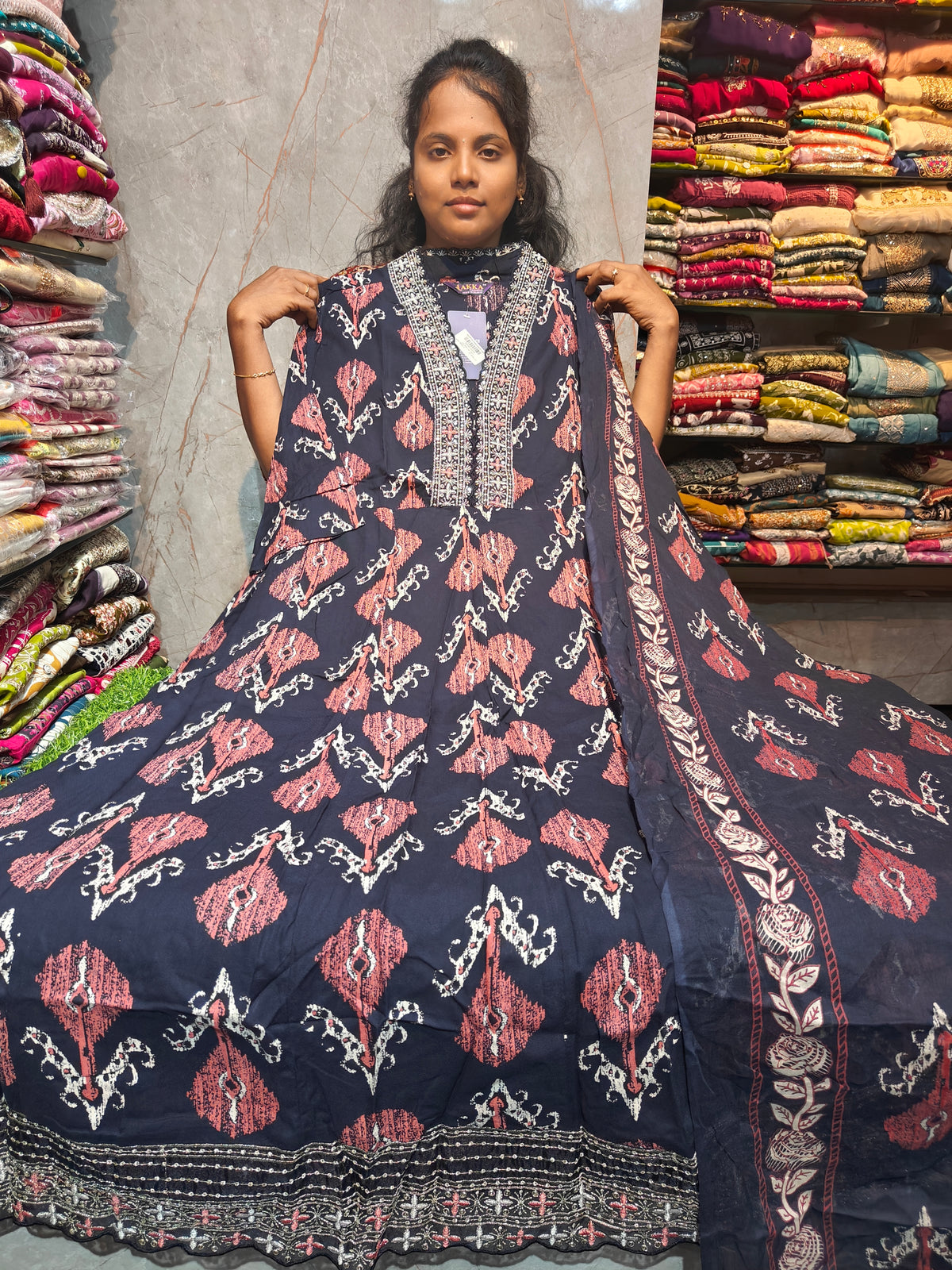 Rayon Cotton Anarkali Kurti with Dupatta | 4XL to 6XL PSTS95