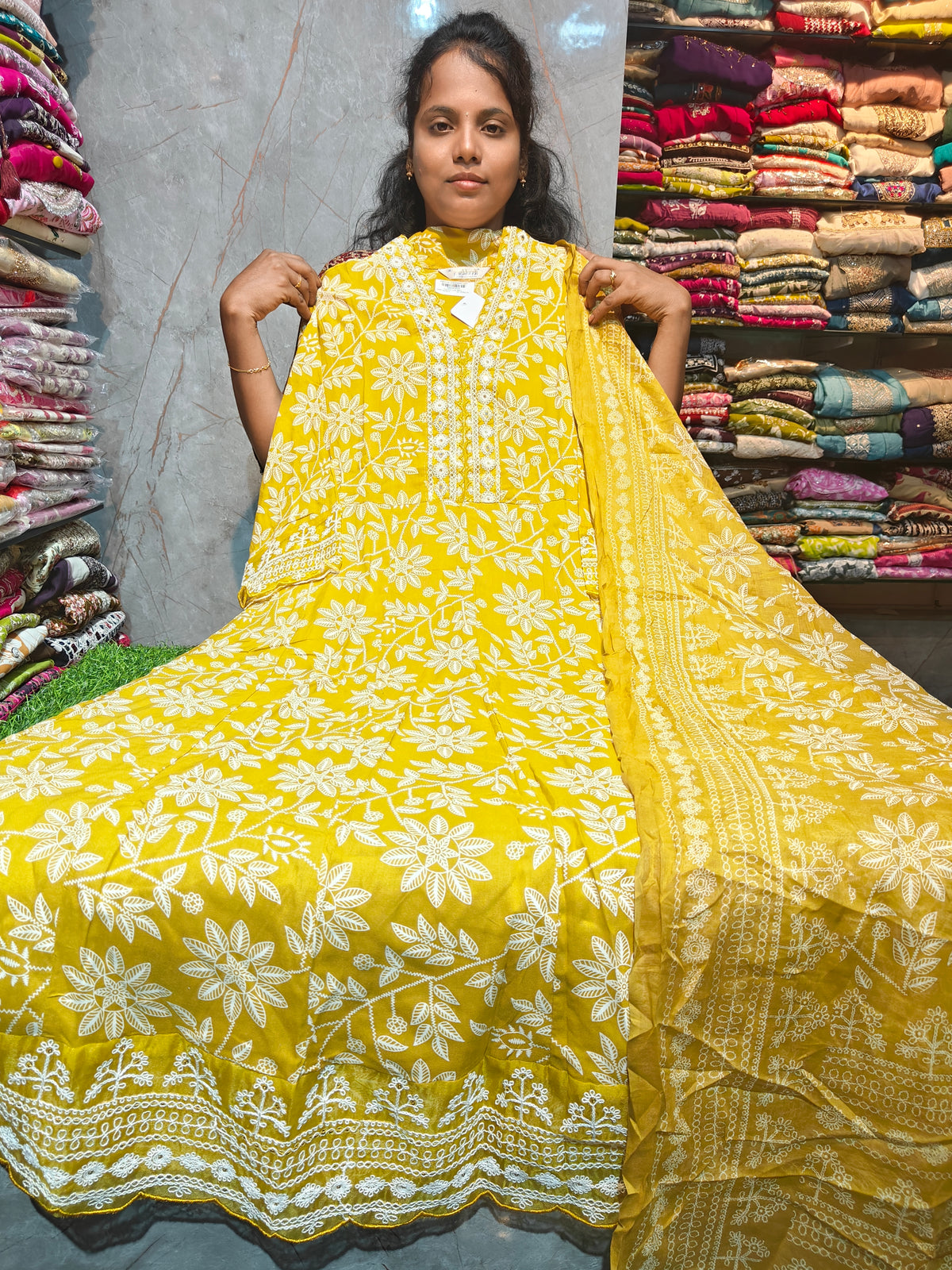 Rayon Cotton Anarkali Kurti with Dupatta | 4XL to 6XL PSTS107